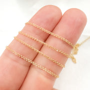 Solid Gold Wheat Chain Necklace